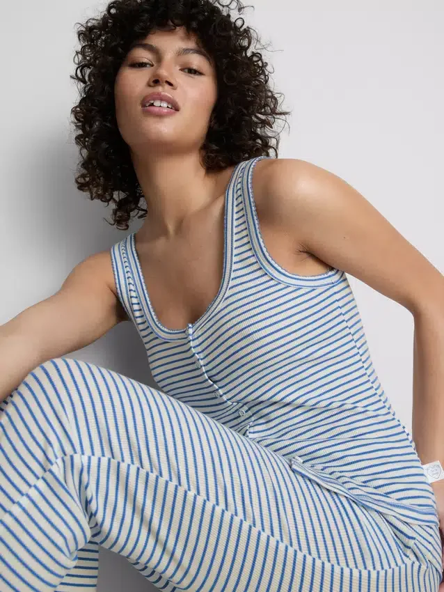 Love to Lounge ribbet, stribet pyjamasser-cami