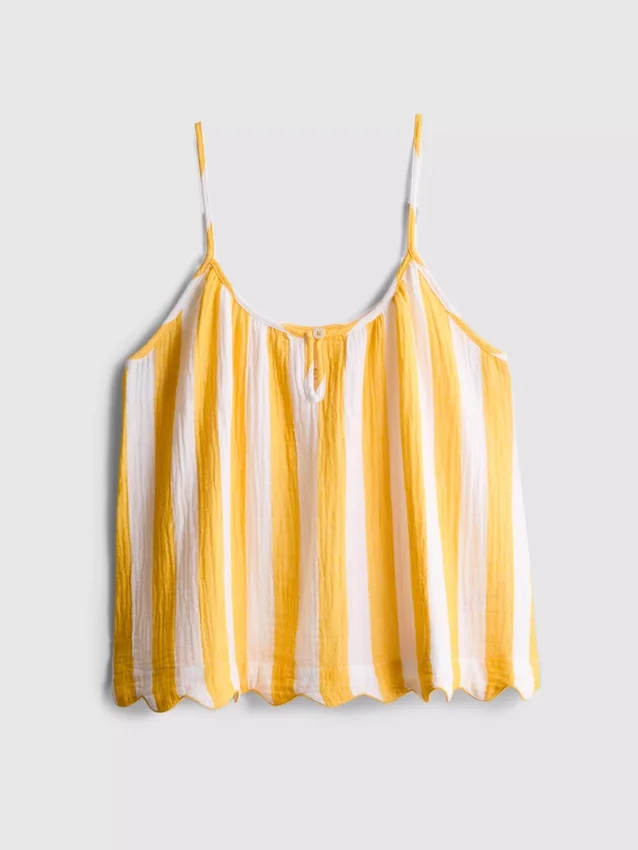 Love to Lounge stribet pyjamas-cami med rynker