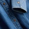 Løst siddende bomuldsdenim-skjorte med knapper