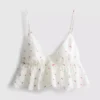 Luftig bralette med kirsebærfarvet blonderkant