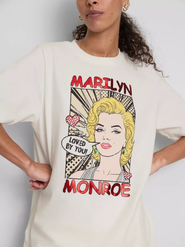 Marilyn Monroe oversized bomulds-T-shirt
