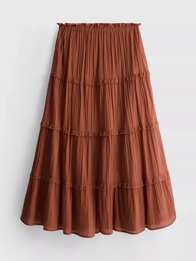 Maxinederdel i lagdelt voile