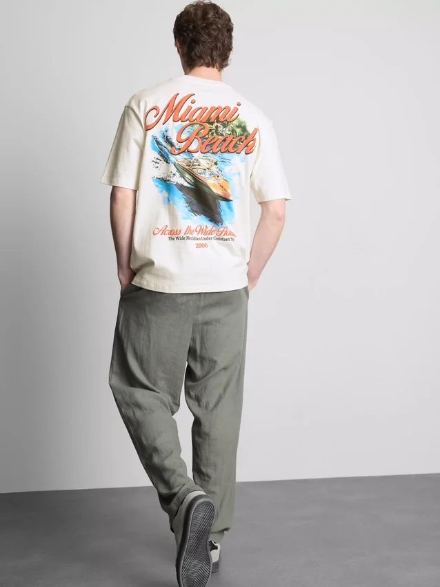 Miami Beach-T-shirt med grafisk print