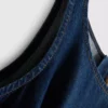Midi-kjole i bomuldsdenim med lav talje