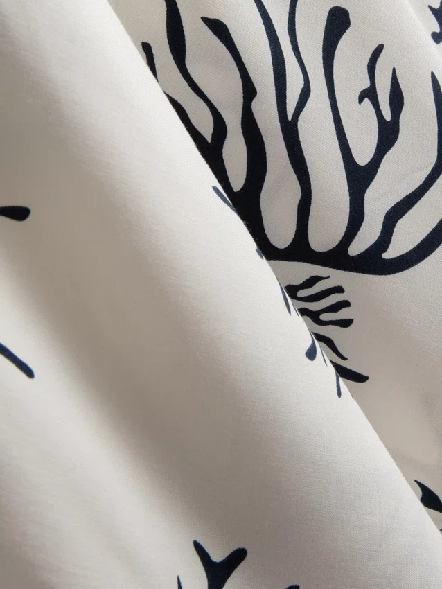 Mini-chemise med print i koralfarve