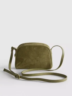 Mini-crossbody-taske i imiteret ruskind