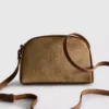 Mini-crossbody-taske i imiteret ruskind
