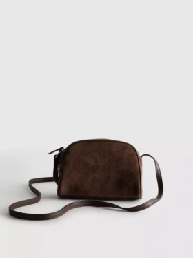 Mini-crossbody-taske i imiteret ruskind