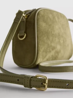 Mini-crossbody-taske i imiteret ruskind