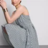 Mini-kjole i gingham-korsetstil