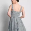 Mini-kjole i gingham-korsetstil