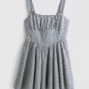Mini-kjole i gingham-korsetstil