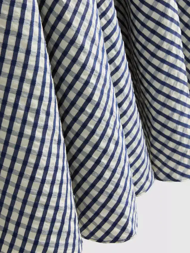 Mini-kjole i gingham-korsetstil