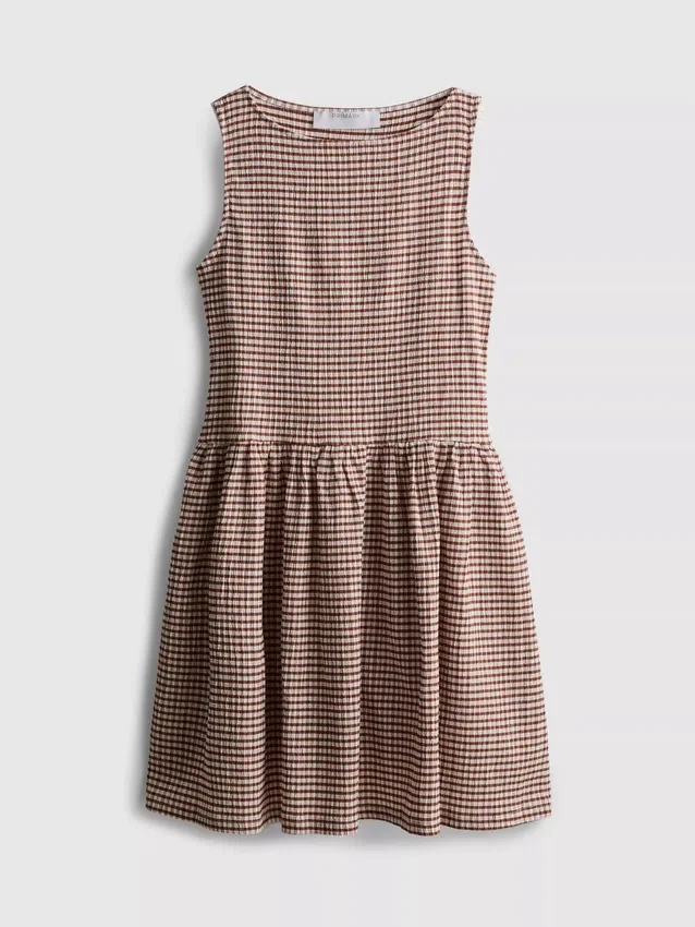 Mini-kjole med struktur og krøllet look