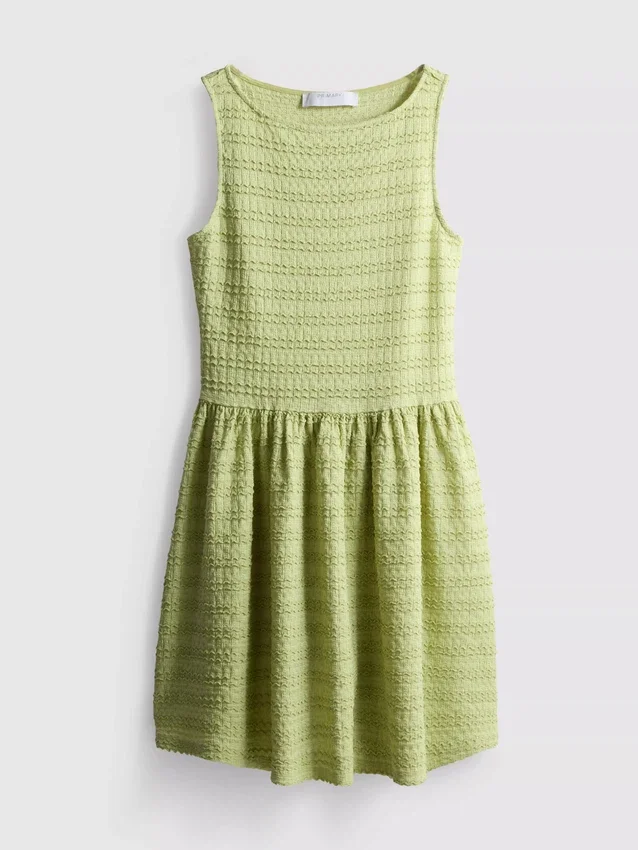 Mini-kjole med struktur og krøllet look