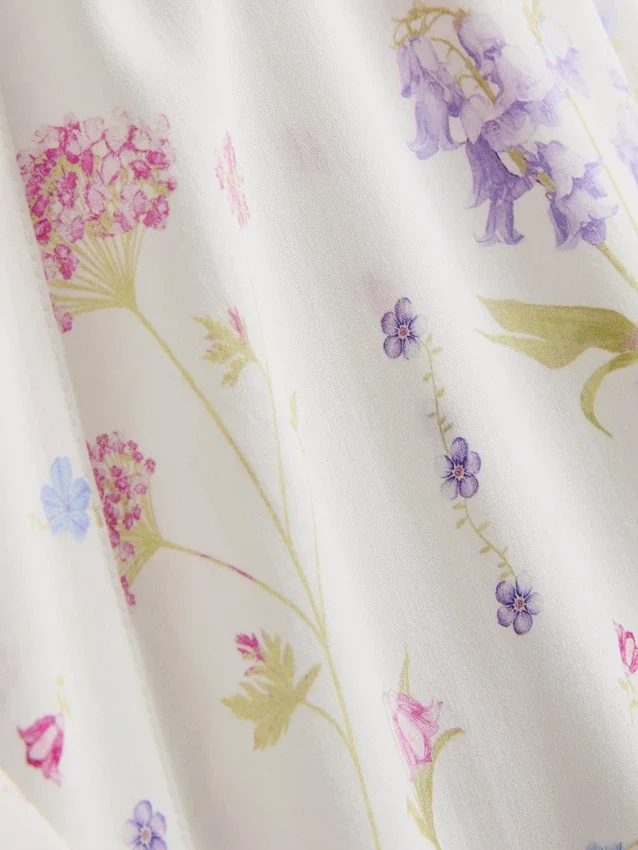 Mini-morgenkåbe med blomsterprint