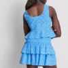 Mini-nederdel i bomuld med lag-på-lag-design og broderi