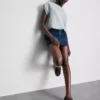 Mini-nederdel i bomuldsdenim
