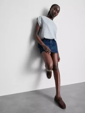 Mini-nederdel i bomuldsdenim