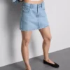 Mini-nederdel i bomuldsdenim