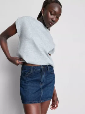 Mini-nederdel i bomuldsdenim