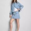 Mini-nederdel i bomuldsdenim