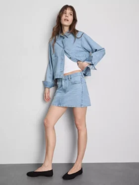 Mini-nederdel i bomuldsdenim