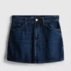Mini-nederdel i bomuldsdenim