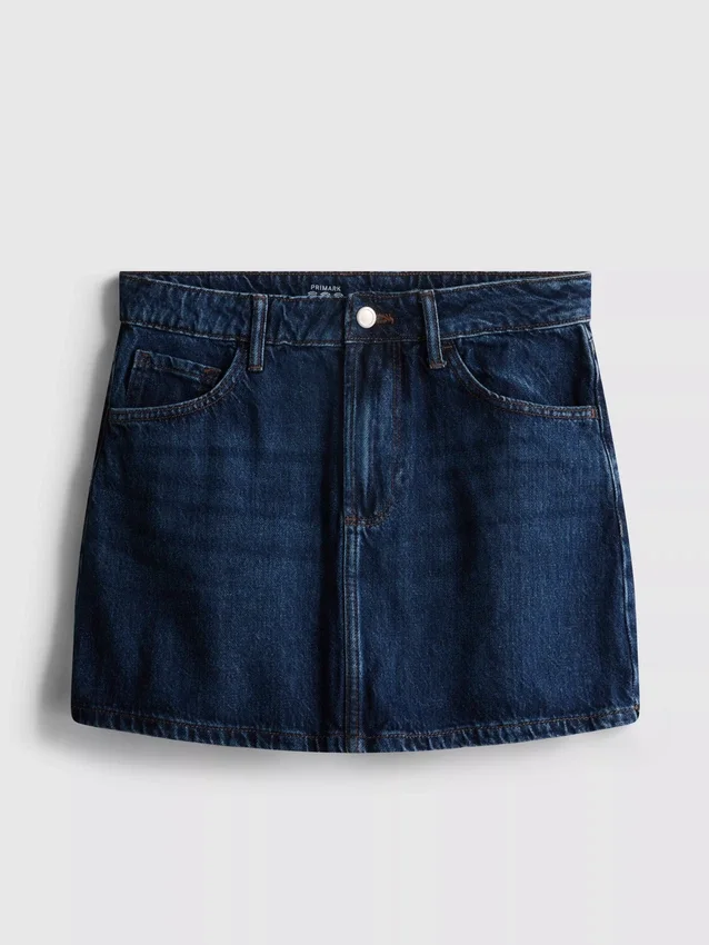 Mini-nederdel i bomuldsdenim