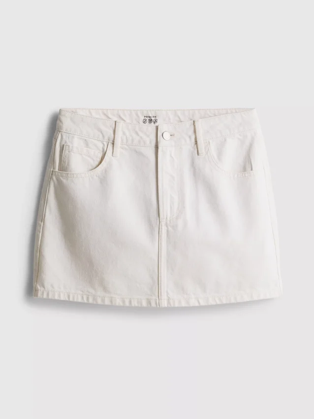 Mini-nederdel i bomuldsdenim