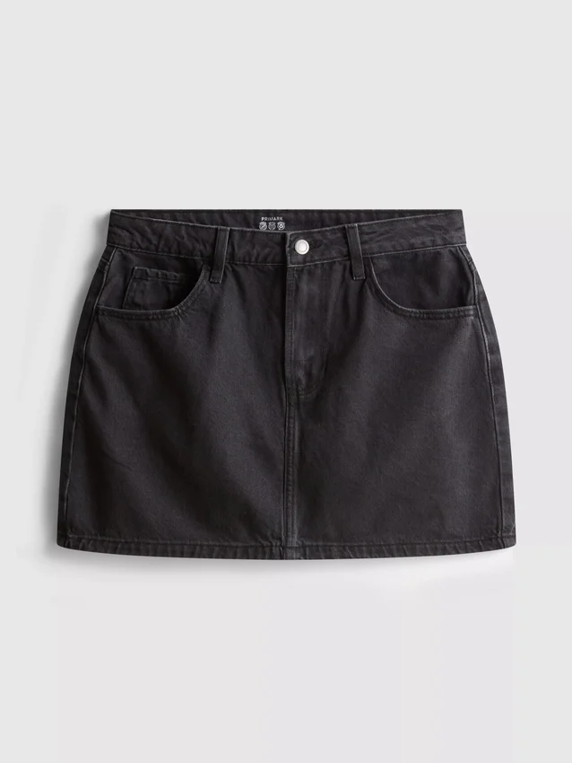 Mini-nederdel i bomuldsdenim