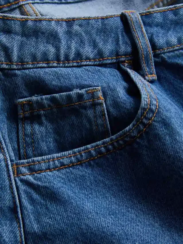 Mini-nederdel i bomuldsdenim