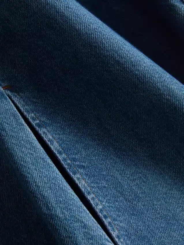 Mini-shiftkjole i bomuldsdenim