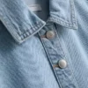 Mini-shiftkjole i bomuldsdenim med krave