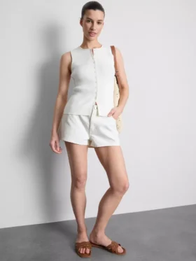 Mini-shorts i bomuldsdenim