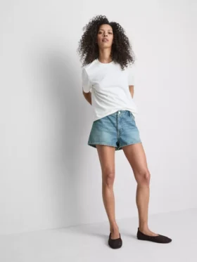 Mini-shorts i bomuldsdenim