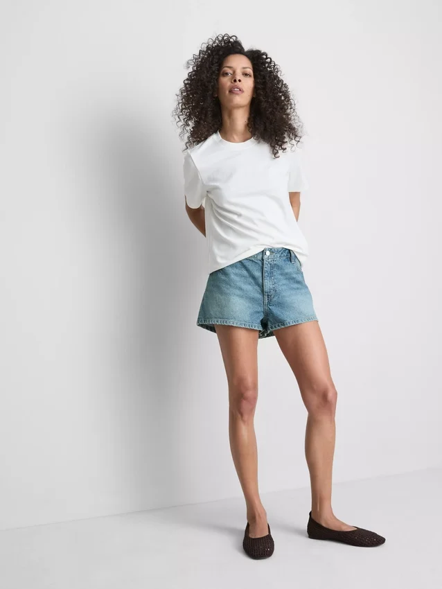 Mini-shorts i bomuldsdenim