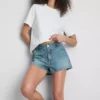 Mini-shorts i bomuldsdenim