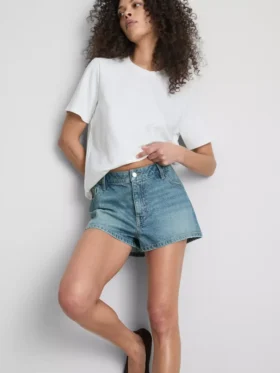 Mini-shorts i bomuldsdenim