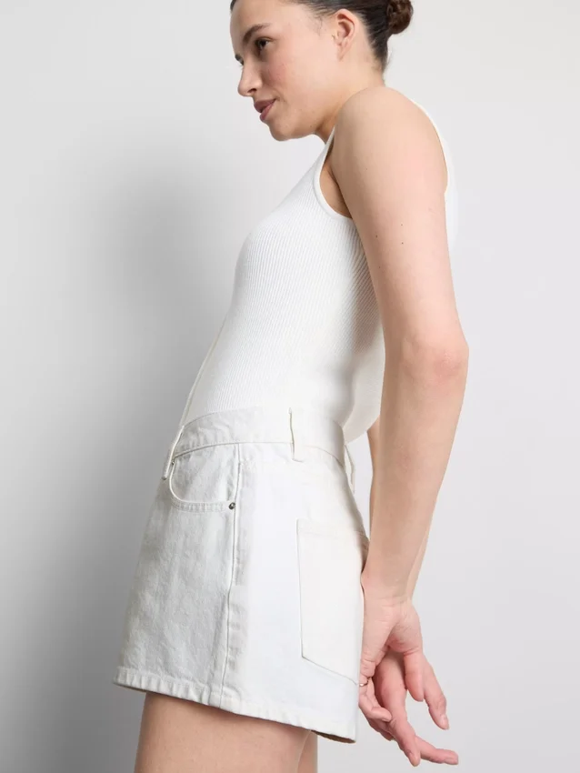 Mini-shorts i bomuldsdenim