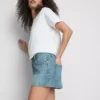 Mini-shorts i bomuldsdenim