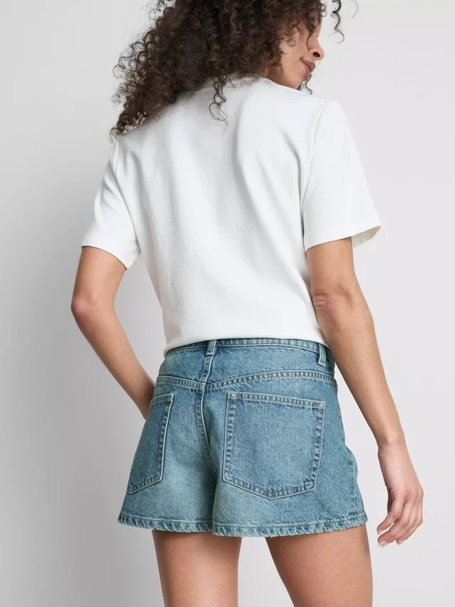 Mini-shorts i bomuldsdenim