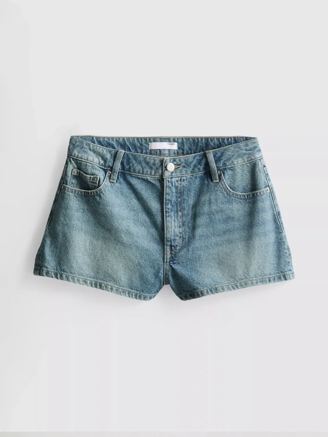 Mini-shorts i bomuldsdenim