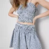 Mini-skaternederdel i gingham