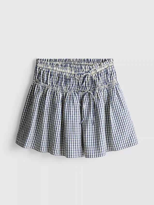 Mini-skaternederdel i gingham
