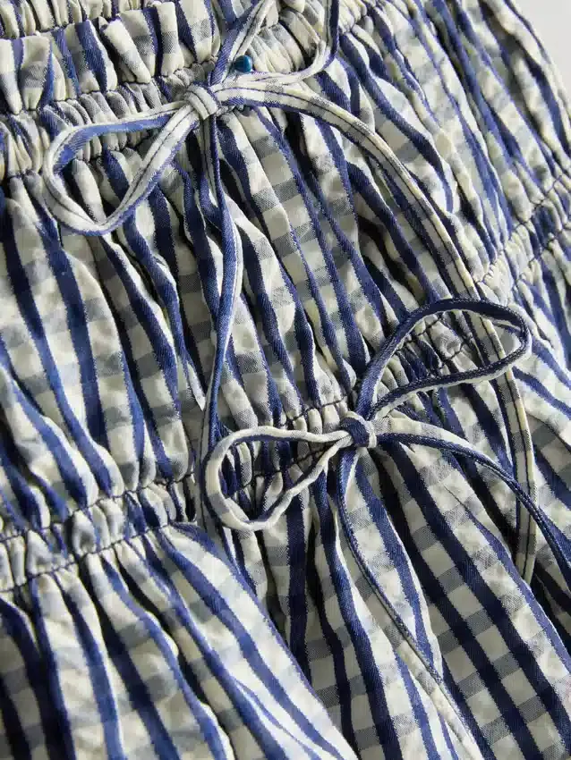 Mini-skaternederdel i gingham