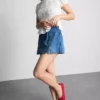Mini-skort i bomuldsdenim