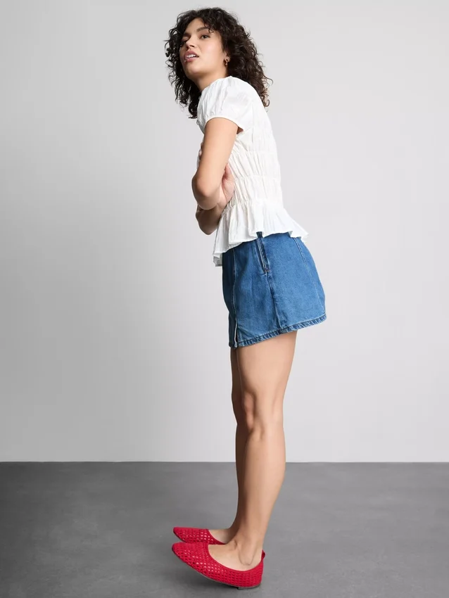 Mini-skort i bomuldsdenim