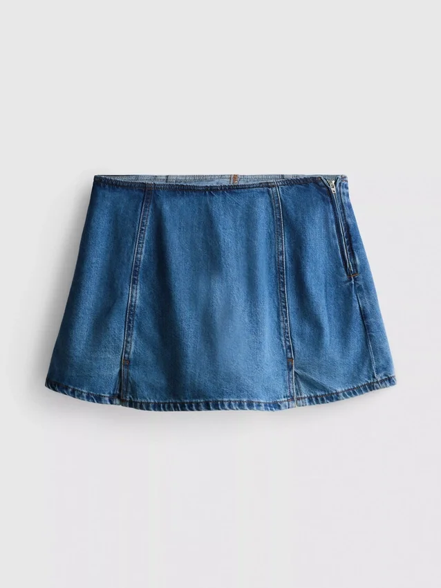 Mini-skort i bomuldsdenim