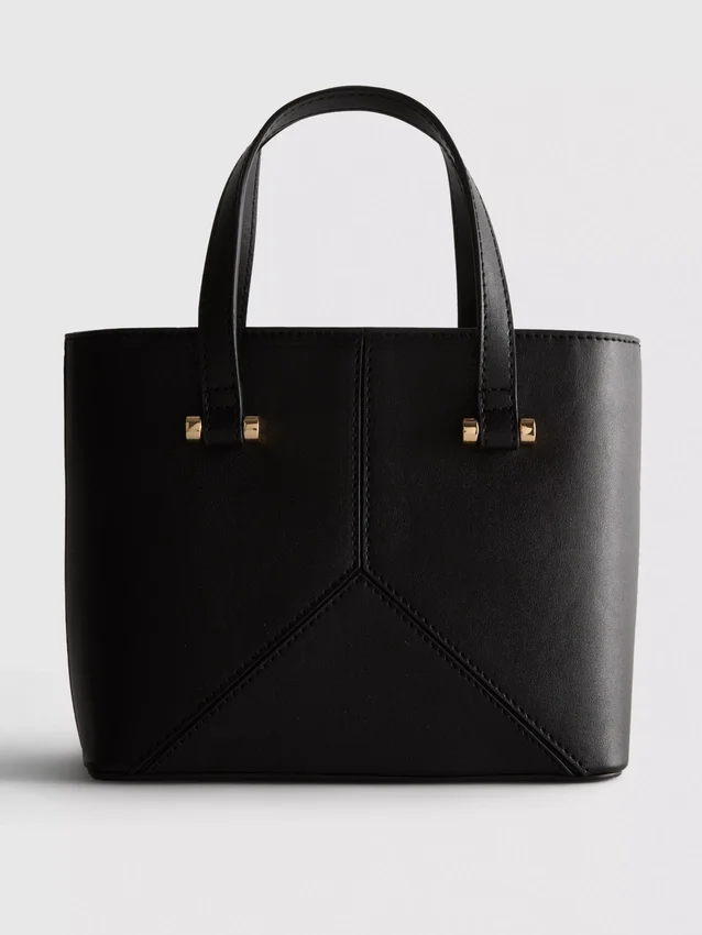 Mini-tote-taske i imiteret læder